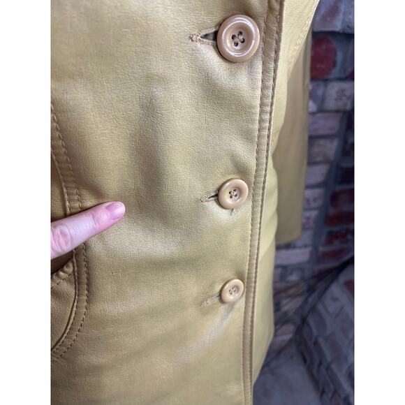 Fingerhut Vegan leather Jacket gun Mustard vintage 1970s - Picture 6 of 15